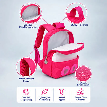 Fuchsia Pink Reindeer Backpack with Removable Soft Toy for Toddlers
