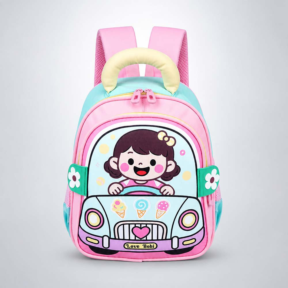 Pink Girl Car Ride Backpack for Toddlers & Kids