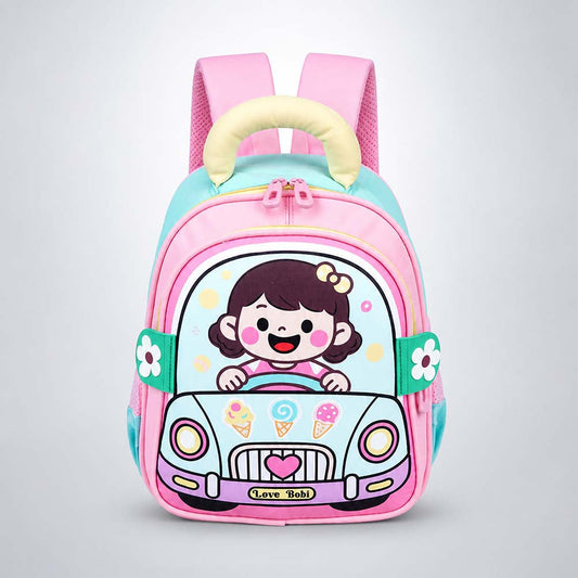 Pink Girl Car Ride Backpack for Toddlers & Kids