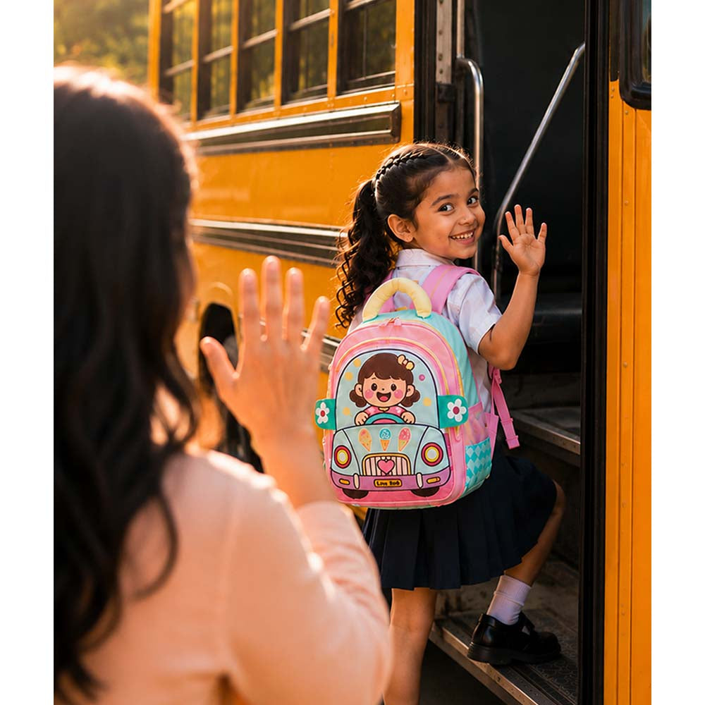 Pink Girl Car Ride Backpack for Toddlers & Kids