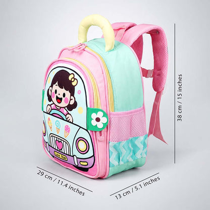 Pink Girl Car Ride Backpack for Toddlers & Kids