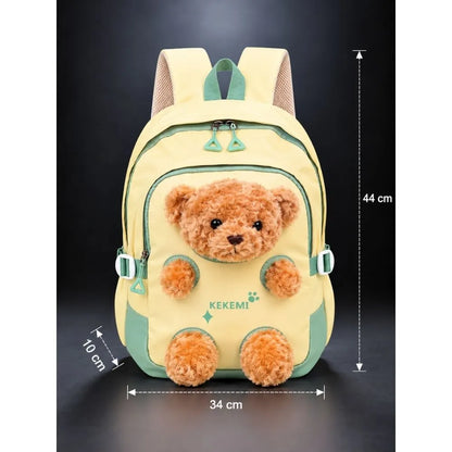 Yellow & Brown Teddy Toddler Backpack with Removable Soft Toy for Nursery & Playgroup