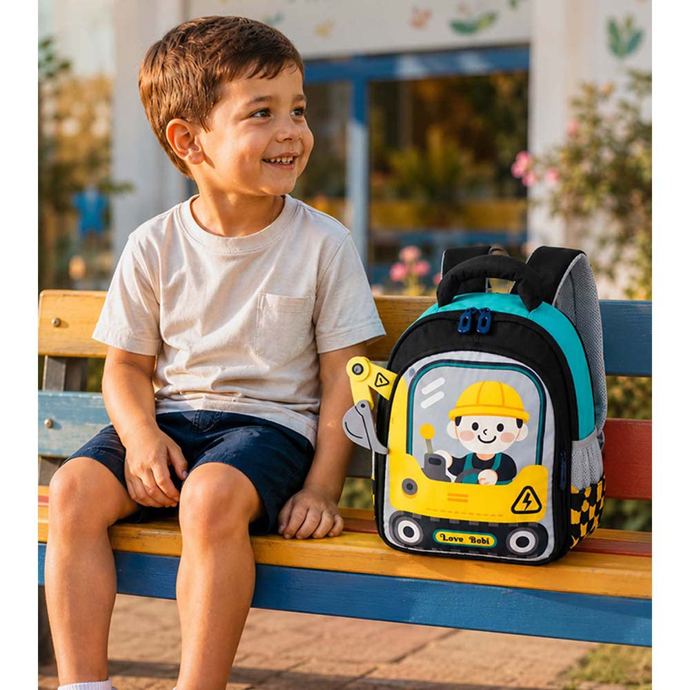 Yellow 3D 3d Trucker Baby Backpack for Toddlers & Kids