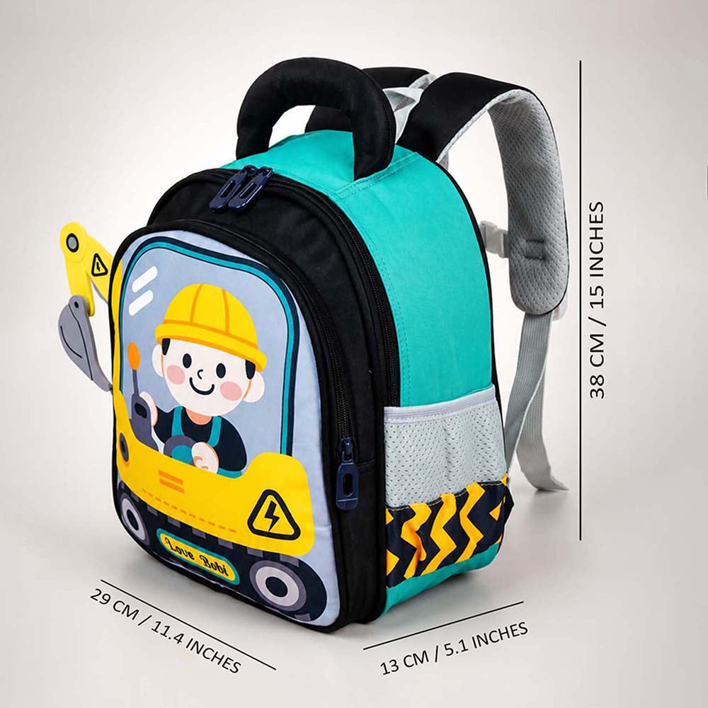Yellow 3D 3d Trucker Baby Backpack for Toddlers & Kids