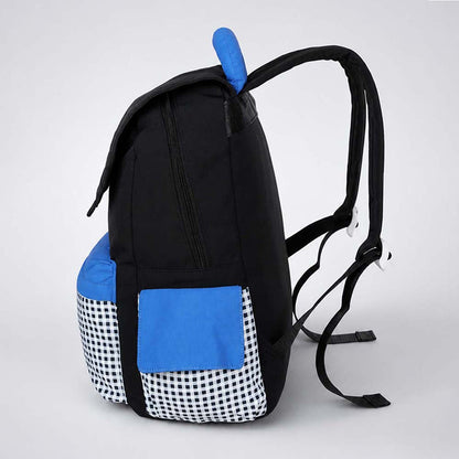 Black Gingham Girl Star Backpack with Keychain for Kids & Teens