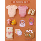 15 pcs Pink Blessed Home Newborn Hamper/Gift Box for Baby Girl - Little Surprise Box