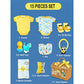 15 pcs Yellow Blessed Home cane basket Neutral gender Newborn Hamper/Giftbox set for Newborn Baby Girl/Boy,0-6 months -