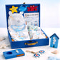 18pcs Nautical Wooden Suitcase Giftbox for a newborn Baby Boy, All season wear Giftset for Baby, 0-6 months - Little