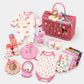19 pcs, Pink Teddy Home cane basket themed Newborn Baby Girl, All Season wear,Gift Hamper set, 0-6 months - Little Surprise