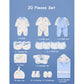 20 pcs Blue Animal Kingdom Newborn Baby Girl/ Boy Gift Box, all season wear Hamper, (0 - 12 months) - Little Surprise Box