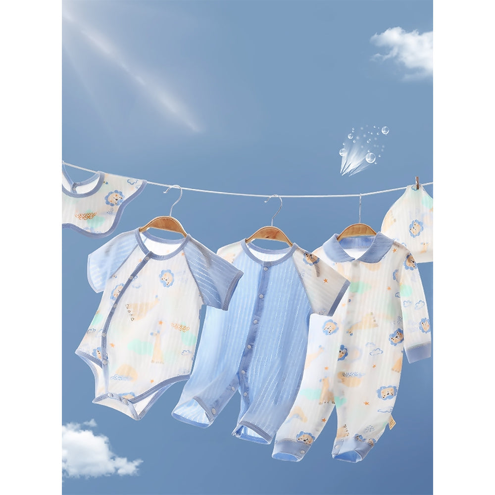 20 pcs Blue Animal Kingdom Newborn Baby Girl/ Boy Gift Box, all season wear Hamper, (0 - 12 months) - Little Surprise Box
