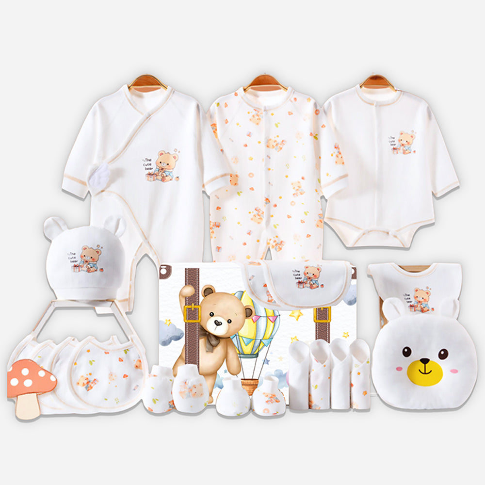 20pcs Gift Bear Hamper for Newborn Baby Boy / Baby Girl, Giftset for Baby, All Season wear, 0-12 months - Little Surprise Box