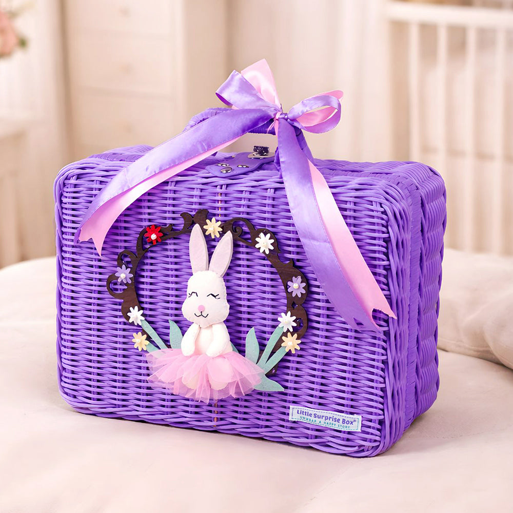 20 pcs, Woodland Rabbit Cane Basket themed Newborn Baby Girl All Season wear,Gift Hamper set,0-12 months - Little Surprise