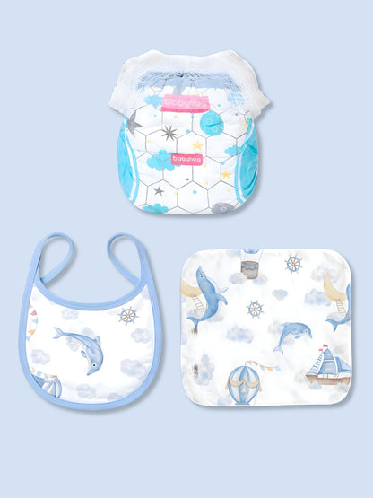 21 pcs Nautical Wooden Treasure Chest Gift hamper for a newborn baby, Giftset for a baby, 0-12 months - Little Surprise Box