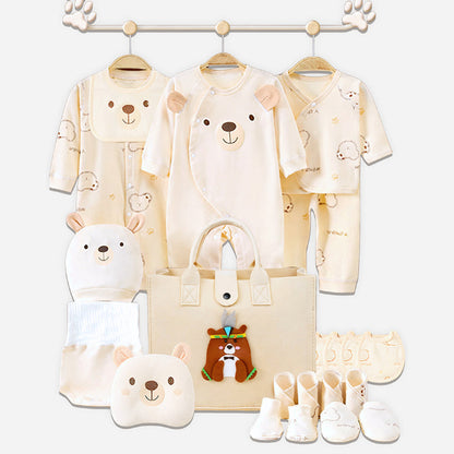 21pcs Woodland Bear Totebag Hamper for Newborn Baby Boy / Baby Girl, Giftset for Baby, All Season wear, 0-12 months -