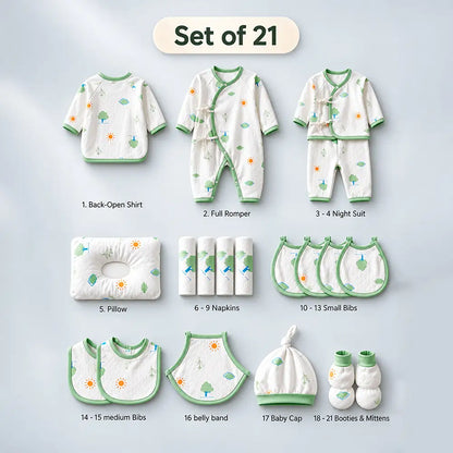 21 pcs Little Tree Newborn Baby Girl/Boy Gift Box – All-Season Gift Hamper(0–6 Months)
