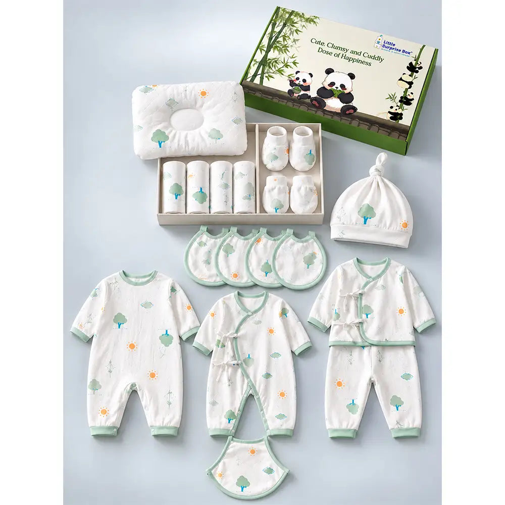 21 pcs Little Tree Newborn Baby Girl/Boy Gift Box – All-Season Gift Hamper(0–6 Months)