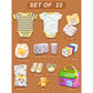 22pcs Super cute Green & Purple Neutral Gender Home Newborn Hamper/Gift Box for Baby, 0-6 months - Little Surprise Box