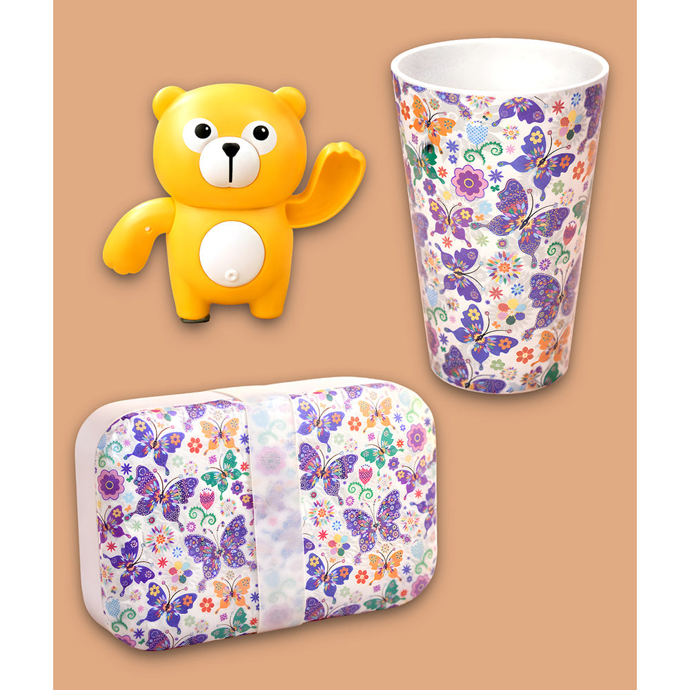 22pcs Super cute Green & Purple Neutral Gender Home Newborn Hamper/Gift Box for Baby, 0-6 months - Little Surprise Box