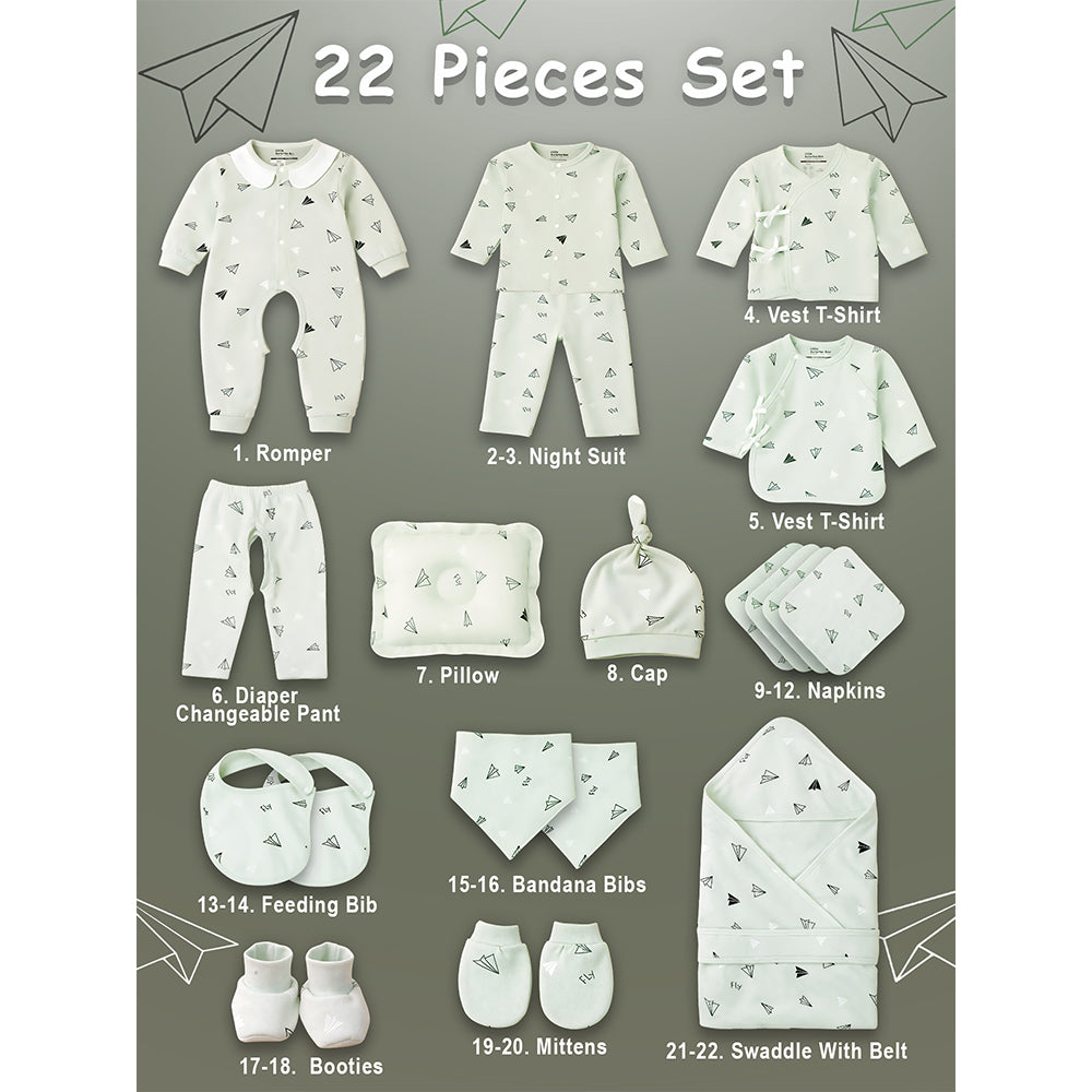 Newborn Baby Boy/Baby Girl 22pcs Gift Box, Mint Green (0 - 12 Months) - Little Surprise Box