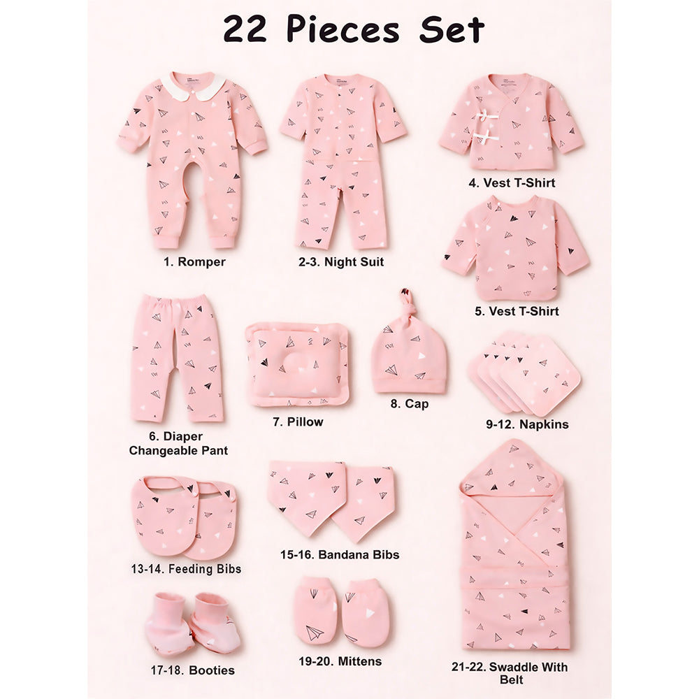 Newborn Baby Boy/Baby Girl 22pcs Gift Box, Peach (0 - 12 Months) - Little Surprise Box