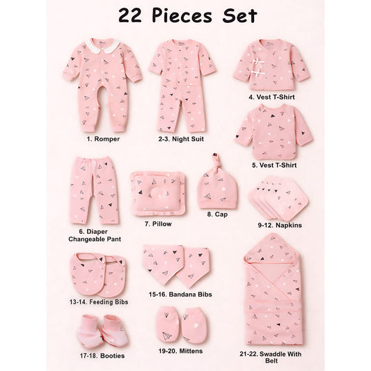 Newborn Baby Boy/Baby Girl 22pcs Gift Box, Peach (0 - 12 Months) - Little Surprise Box