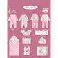 22pcs Pink Penguin Newborn Baby Girl/ Boy Gift Box, all season wear Gift Hamper, (0 - 12 months) - Little Surprise Box