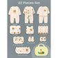 22 pcs small Bear Hamper for Newborn Baby Boy/ Baby Girl, All season wear hamper with Giraffe travel Suitcase, 0-12 months
