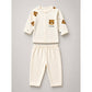 25 pcs Beige Bear Hamper for Newborn Boy/Girl, All Season wear hamper with luxury designed blue storage cane basket 0-12