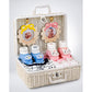 25 pcs, Twin Boy & Girl White cane basket themed Newborn Baby Boy, All Season wear,Gift Hamper set, 0-6 months - Little