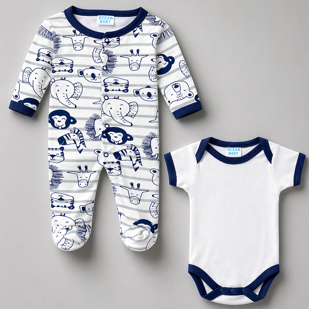 25 pcs, Twin Boy & Girl White cane basket themed Newborn Baby Boy, All Season wear,Gift Hamper set, 0-6 months - Little