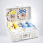 25 pcs, Twin Boys White cane basket themed Newborn Baby Boy, All Season wear,Gift Hamper set, 0-6 months - Little Surprise