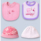 25 pcs, Twin Girls White cane basket themed Newborn Baby Boy, All Season wear,Gift Hamper set, 0-6 months - Little Surprise