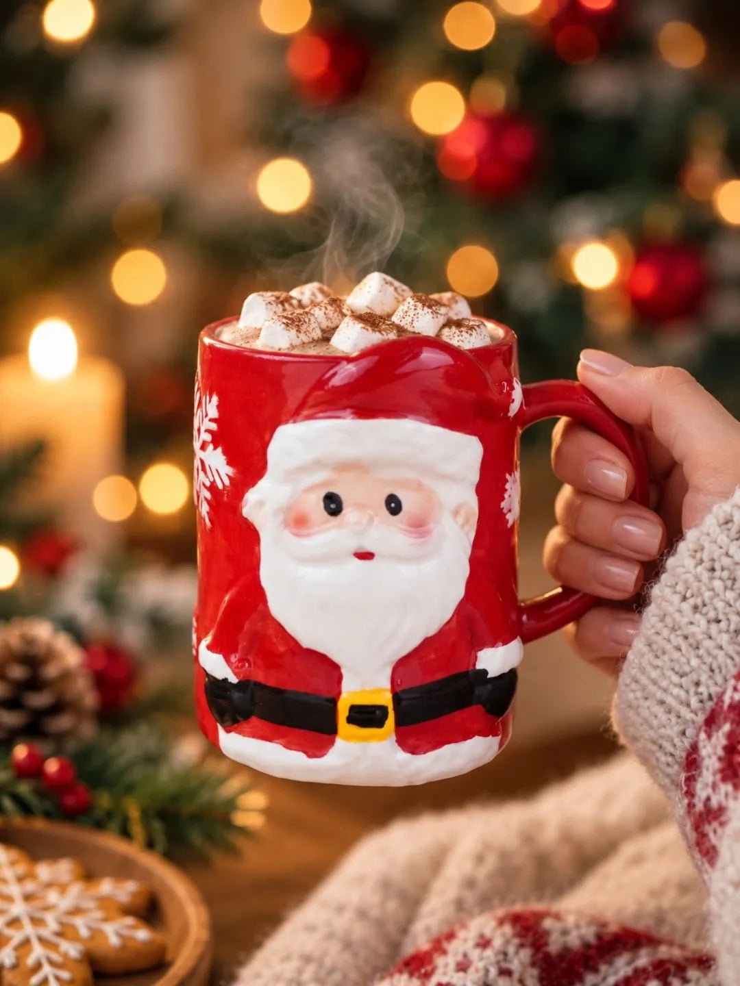 Classic 3D Santa with Sack Ceramic Hot Chocolate and Coffee Christmas Mug