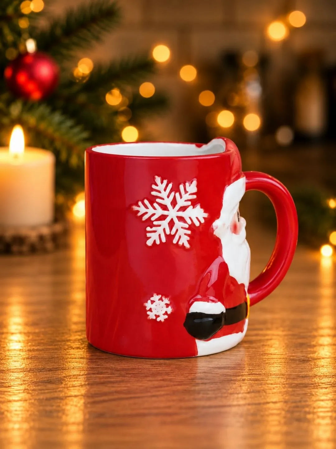 Classic 3D Santa with Sack Ceramic Hot Chocolate and Coffee Christmas Mug