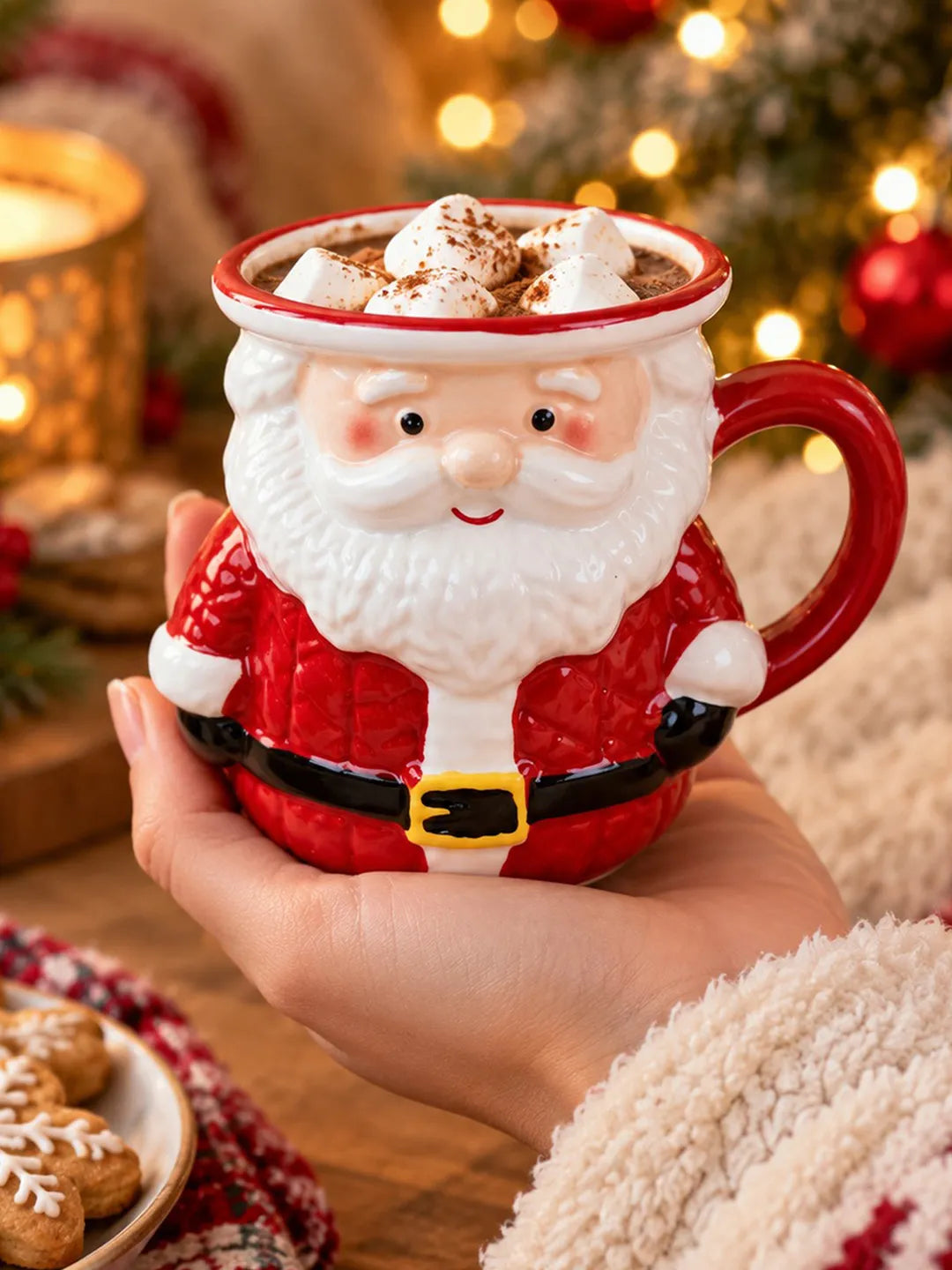 Santa Body Shaped Ceramic Hot Chocolate and Coffee Christmas Mug