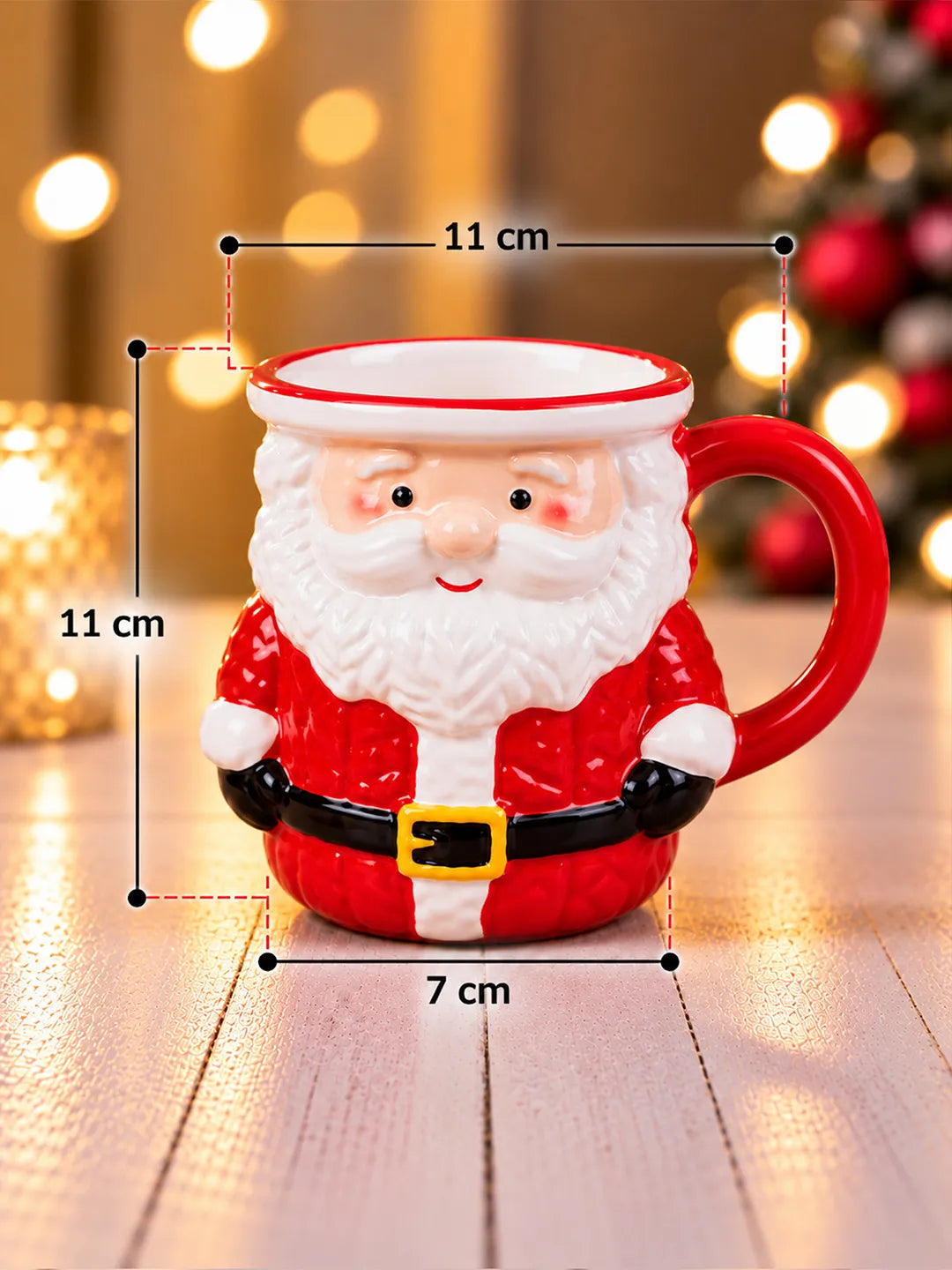 Santa Body Shaped Ceramic Hot Chocolate and Coffee Christmas Mug