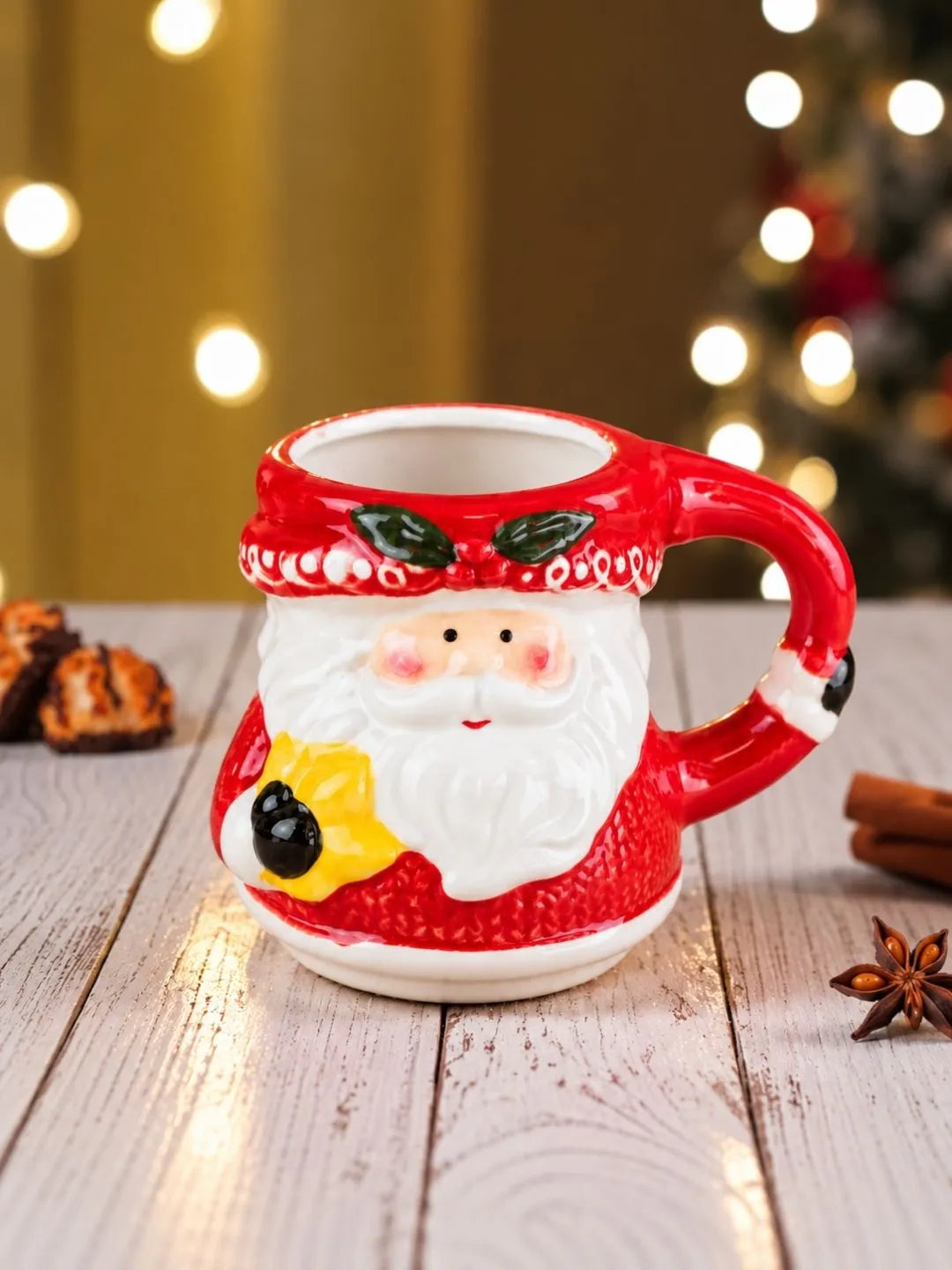 Santa with Star Ceramic Hot Chocolate and Coffee Christmas Mug