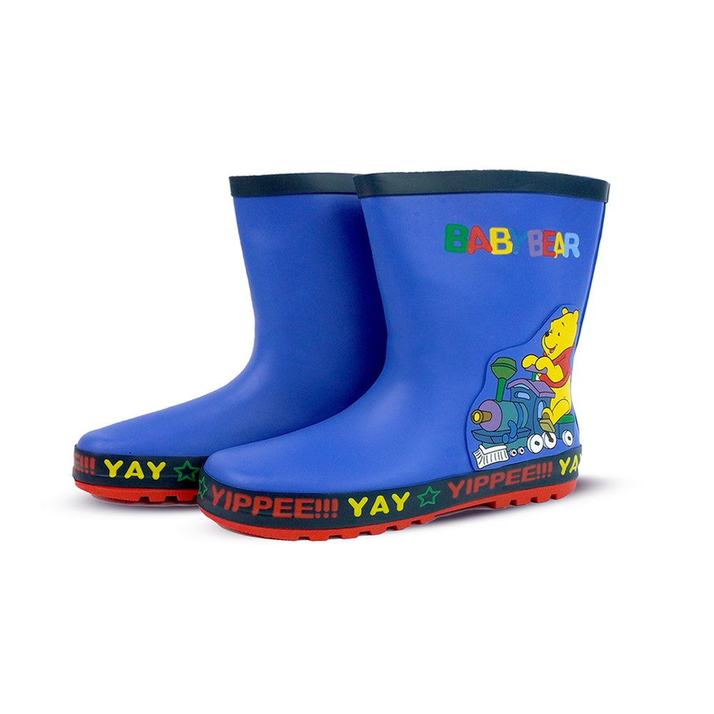 Happy Yay Bear Rubber Rain Gumboots for Toddlers & Kids - Little Surprise Box
