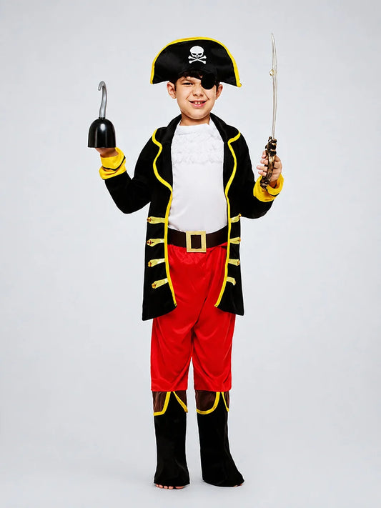 Black Coat one eye Pirate kids' Halloween costume