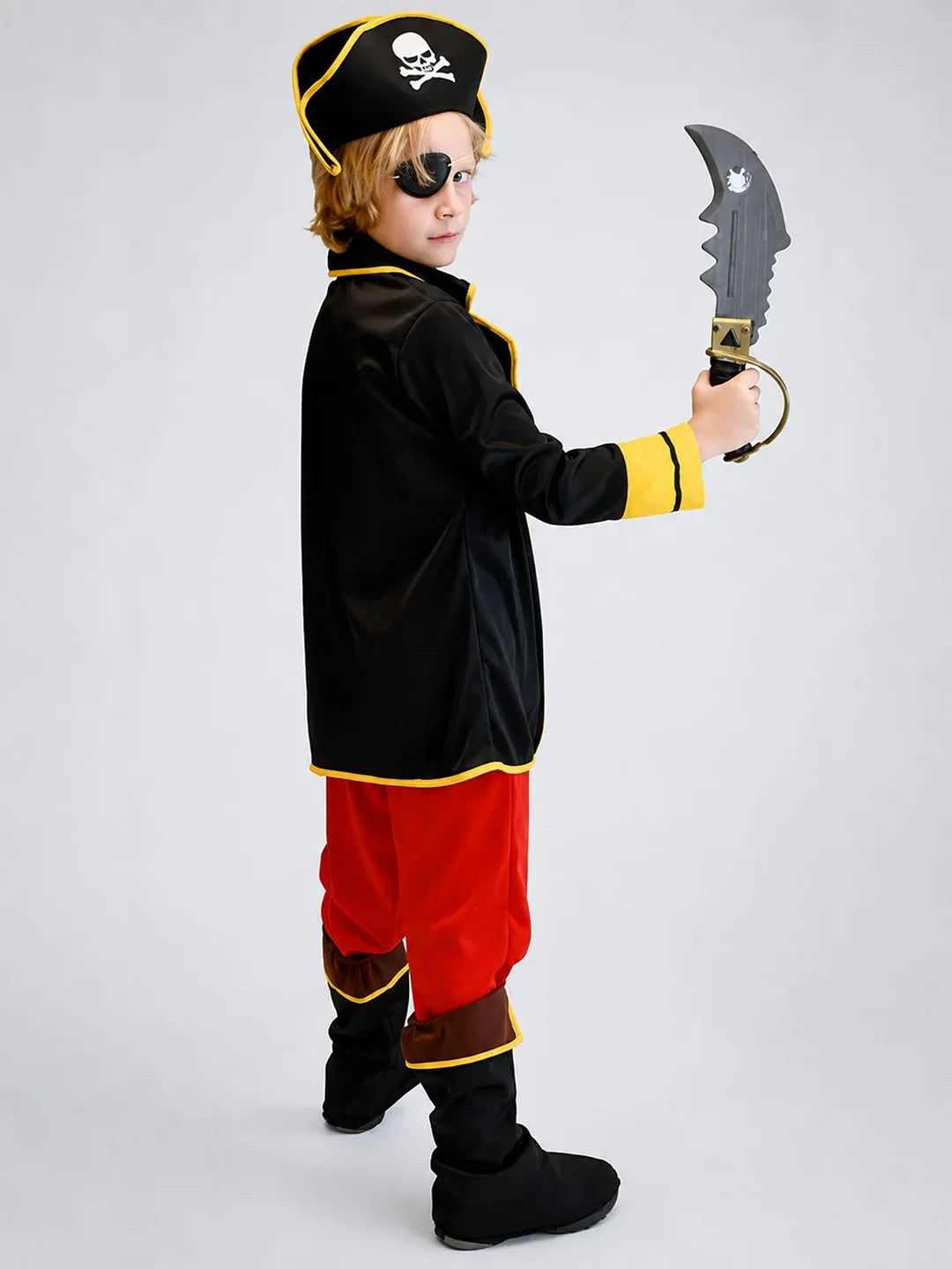 Black Coat one eye Pirate kids' Halloween costume