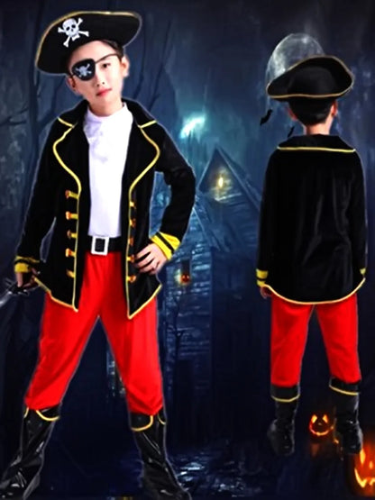 Black Coat one eye Pirate kids' Halloween costume