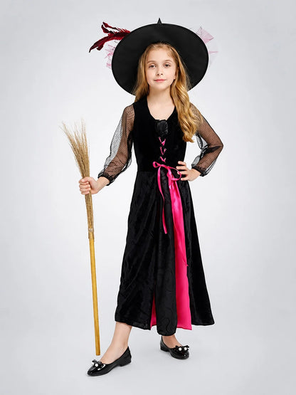 Black and Pink Witch kids' Halloween costume