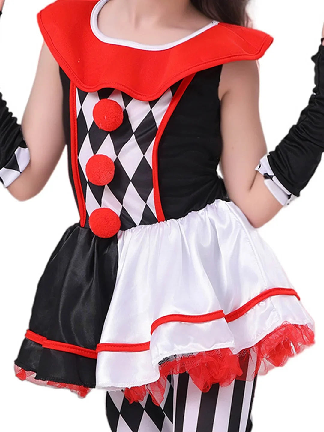 Black & White checkered Joker Jester kids' Halloween costume