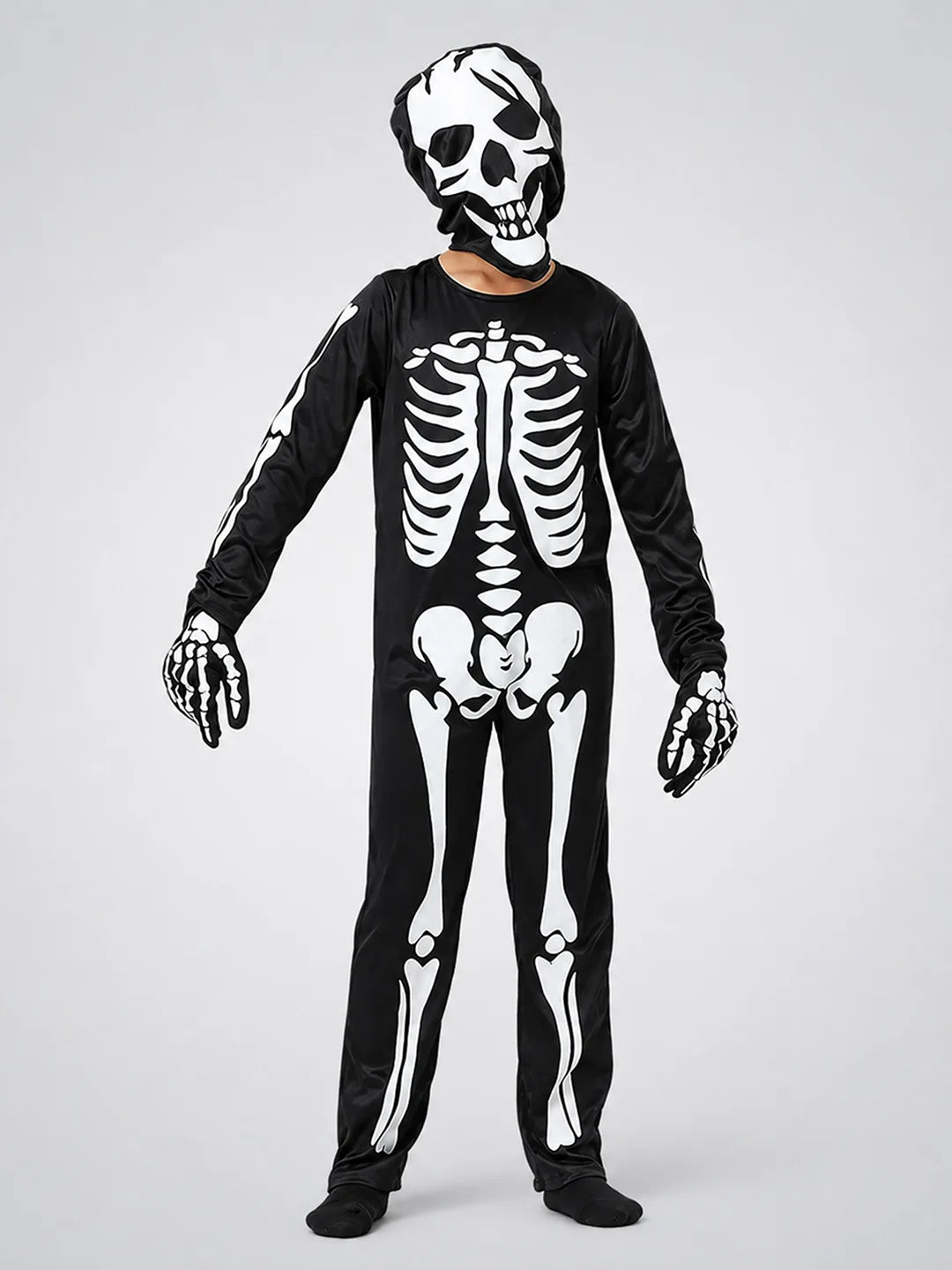 Black White Luminous Glow in Dark Skeleton kids' Halloween costume