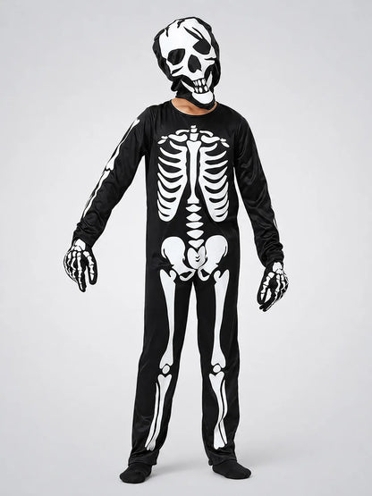 Black White Luminous Glow in Dark Skeleton kids' Halloween costume