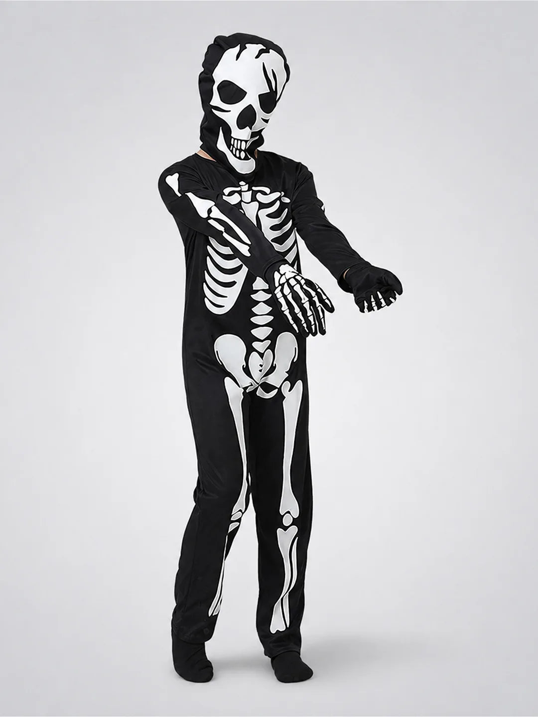 Black White Luminous Glow in Dark Skeleton kids' Halloween costume