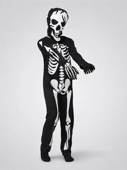 Black White Luminous Glow in Dark Skeleton kids' Halloween costume