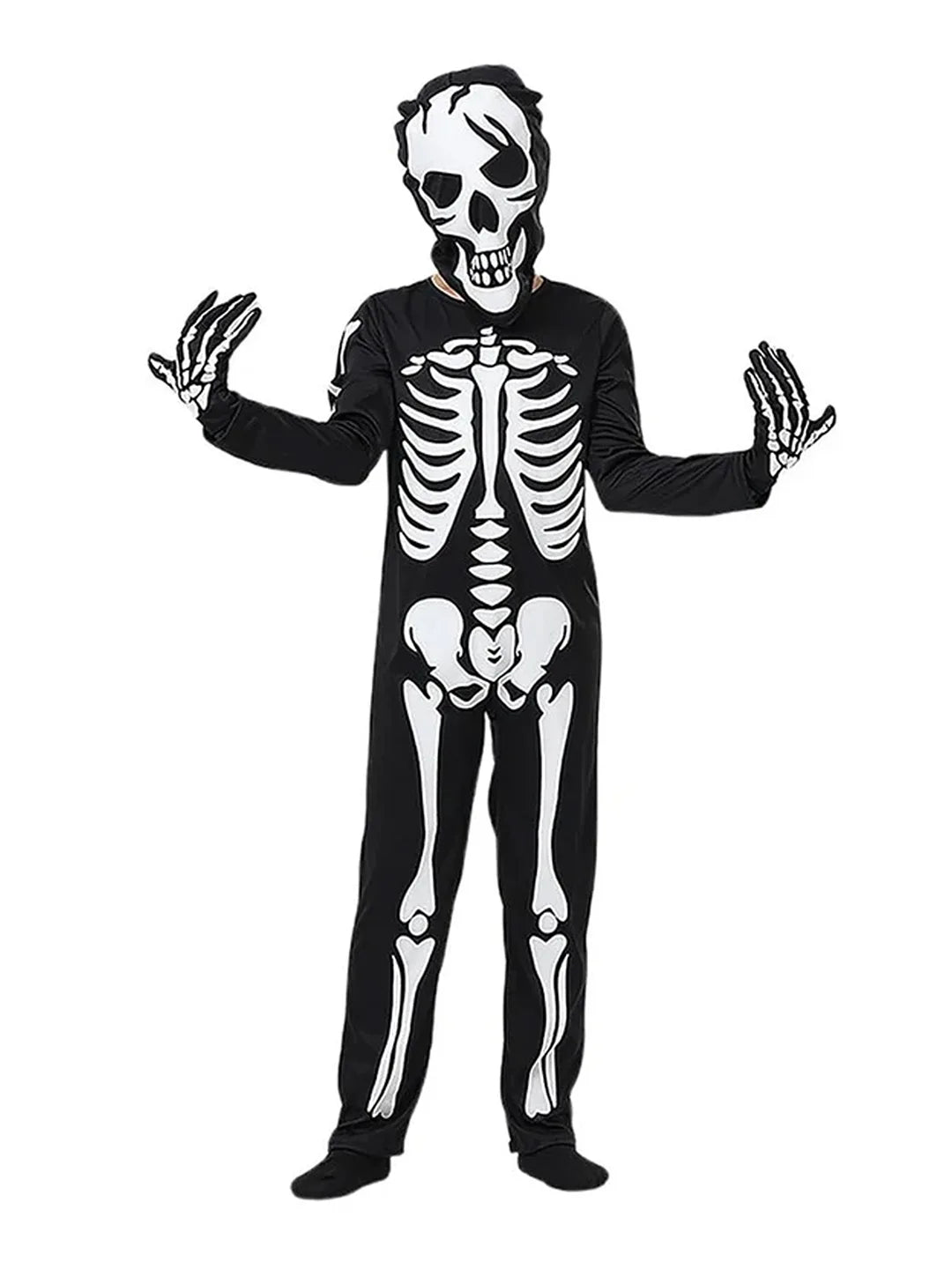 Black White Luminous Glow in Dark Skeleton kids' Halloween costume