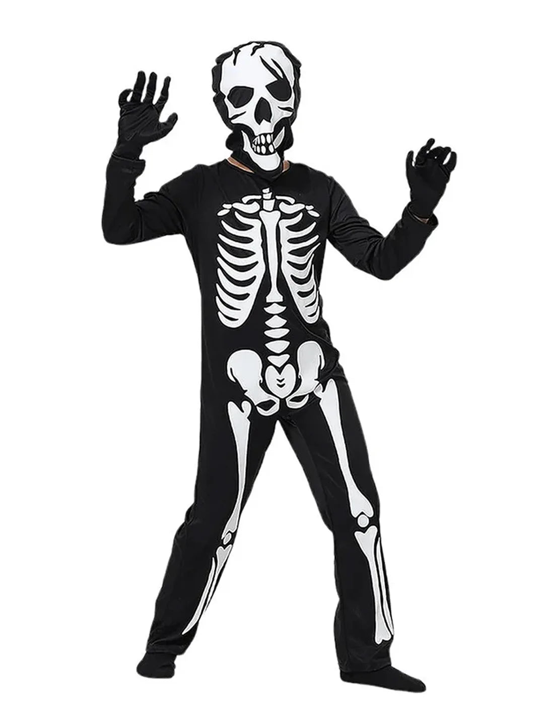 Black White Luminous Glow in Dark Skeleton kids' Halloween costume